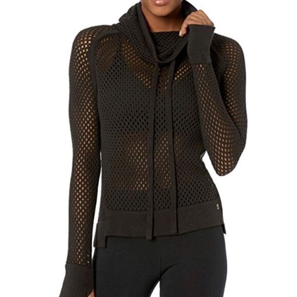 Prana Translucent Cowl Neck Sweater Black - Picture 10 of 11